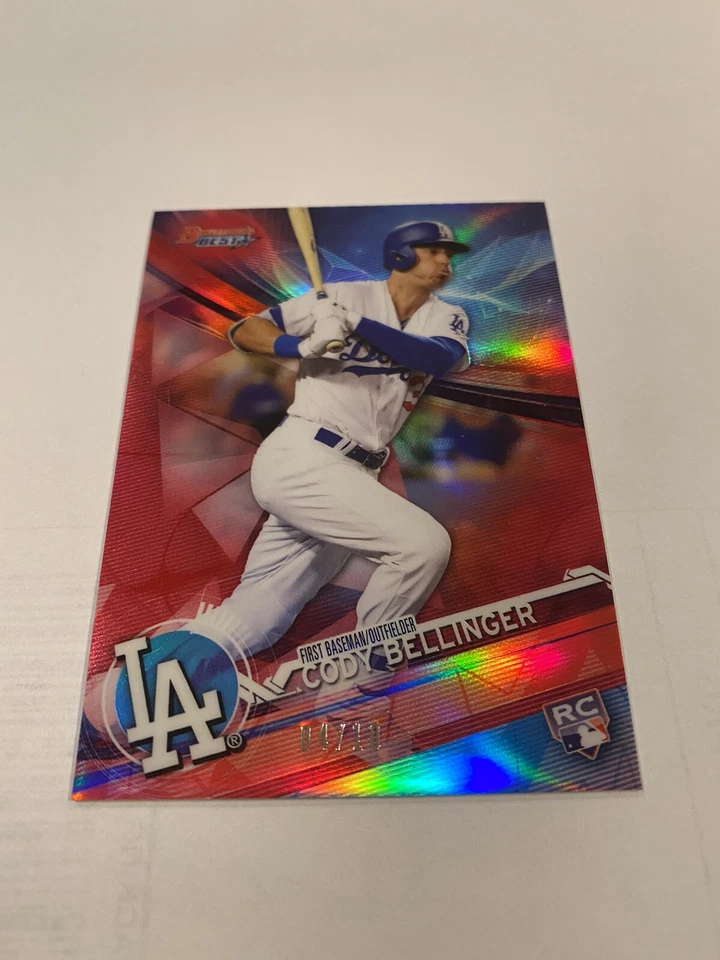 2017 BOWMAN'S BEST RED REFRACTOR ROOKIE CODY BELLINGER RC /10 - Image 1 of 2