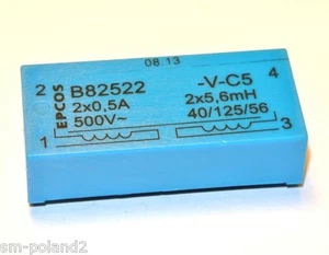 B82522-V-C5 I CORE DOUBLE CHOKE 2x5.6MH 0.5A EPCOS [QTY=1PCS] - Picture 1 of 1