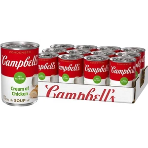 Campbell’s Condensed 98% Fat Free Cream of Chicken 🍗 10.5 Ounce (Pack of 12) - Picture 1 of 5