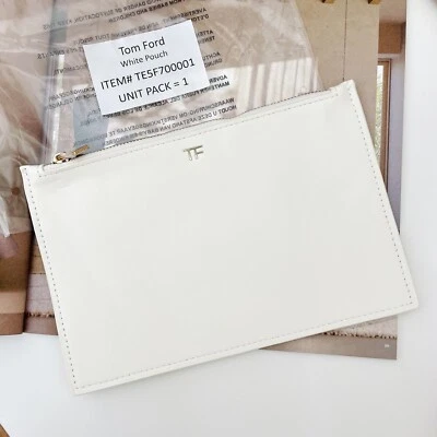 Bolsa/embrague Tom Ford blanco con cremallera Foto 1 de 3