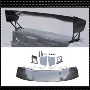 Carbon Fiber For Mitsubishi Lancer EVO 7 8 9 10 Rear Trunk Spoiler Boot Lip Wing - Picture 1 of 12