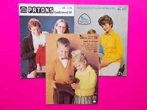 PATONS VINTAGE KNITTING BOOKS - CHILDREN KNIT PATTERNS - JUMPER, CARDIGAN ++ - Bild 1 von 8