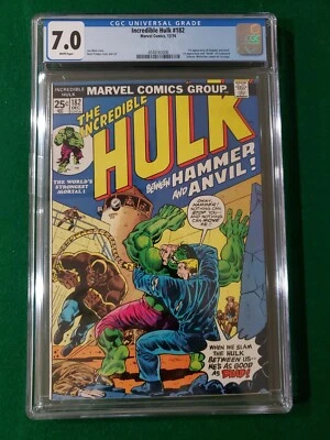 Incredible Hulk #182 CGC 7.0 WHITE pages 3rd Wolverine NICE - Image 1 of 4