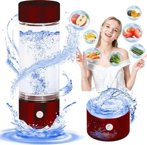 Portable Hydrogen Water Ionizer Machine Rechargeable Health Cup for Travel 420ml - Picture 1 of 23