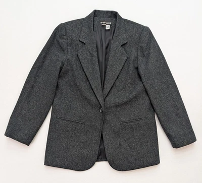 Chaqueta Blazer Sag Harbor Vintage Para Mujer Talla 10 Gris Mezcla Lana Foto 1 de 4