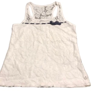 Abercrombie kids White lace tank top Girls Size Large Racer Back Ribbon Bow - Picture 1 of 6