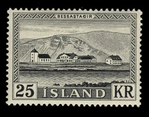 ICELAND Sc# 305, 1957 BESSASTADIR, MINT F-VF NH - Picture 1 of 1