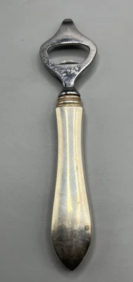 Abridor de botellas vintage sin marca Italia acero superior mango esterlina 7" Foto 1 de 4