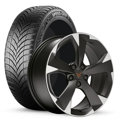 Original Cupra Leon 5KL Winterkompletträder Garbi schwarz 18 Zoll Semperit DOT25 - Bild 1 von 2