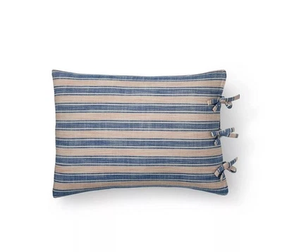 Almohada Ralph Lauren Bering Brenna Decoración a Rayas 15"x 20" Azul Índigo $150 Foto 1 de 4