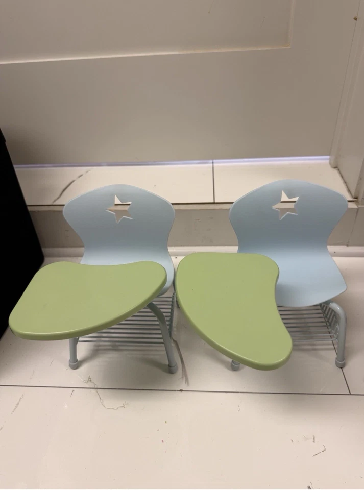 American Girl Doll School Chair Set with Book Rack Blue Green, 18" - Image 1 of 1