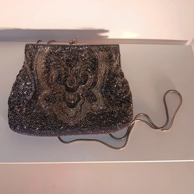 Vintage La Regale Vibrant Black S Glass Beaded Evening Bag/Purse - EUC Stunning! - Image 1 of 3