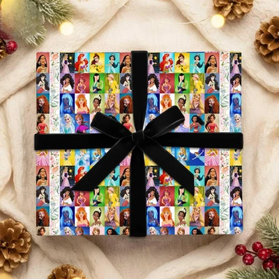 Papel de envolver princesas Disneyland, Bella Cenicienta Ariel Jazmín Navidad 2025 Foto 1 de 4