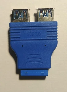 Motherboard 2 Ports USB 3.0 A Female to 20 Pin Header Connector Adapter - Picture 1 of 4