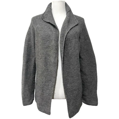 Boden Cardigan Sweater Gray Chunky Knit Wool Alpaca Open Front Women’s Size 8 - Image 1 of 4