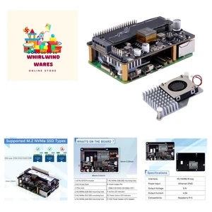 High-Speed M.2 NVMe PoE+ Hat for Raspberry Pi 5 - Includes Cooler for Stability - Picture 1 of 11