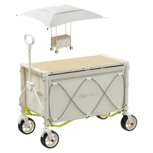 Collapsible Wagon Cart with Canopy Tent, Portable Large Capacity Foldable Wag... - Picture 1 of 7