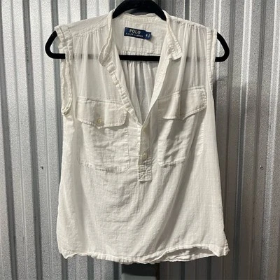 Camisa Polo Ralph Lauren para mujer 6 blusa blanca sin mangas Foto 1 de 4