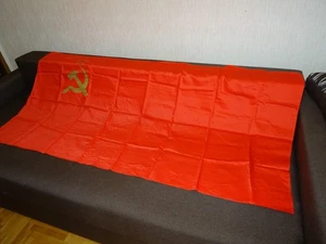 Vintage Soviet Union (USSR) Large Flag Circa 1985 - RED BANNER - 90-180 cm - Picture 1 of 6