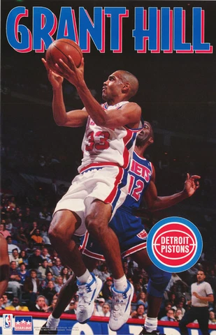 POSTER:NBA BASKETBALL: GRANT HILL -  DETROIT PISTONS -  FREE SHIPPING !   RW4 K Cover