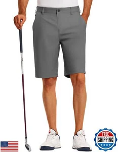 PULI Golf Shorts Men 11 Inch Inseam Lightweight Casual Dress Stretch Travel H - Picture 1 of 5