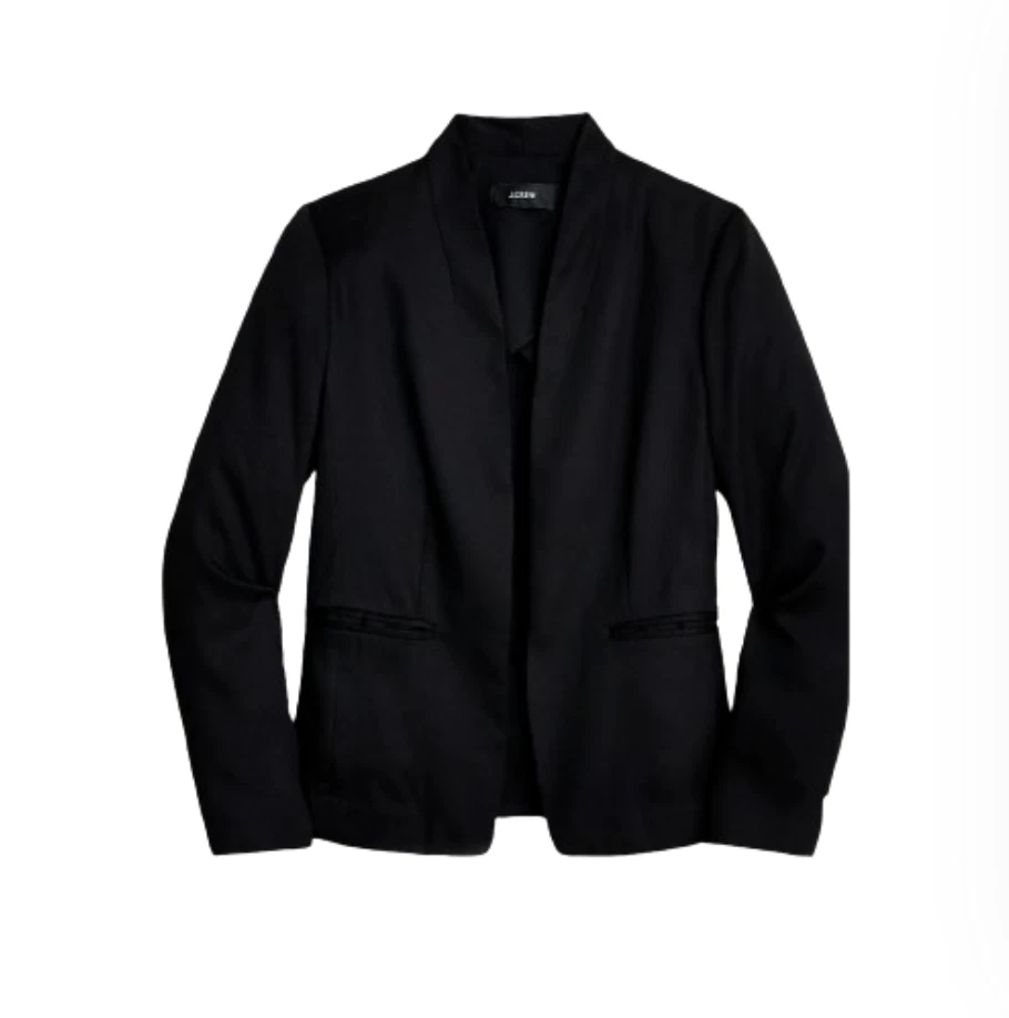 J.CREW BLACK GOING OUT IN GRAMERCY TWILL BLAZER JACKET BK027 SIZE 0