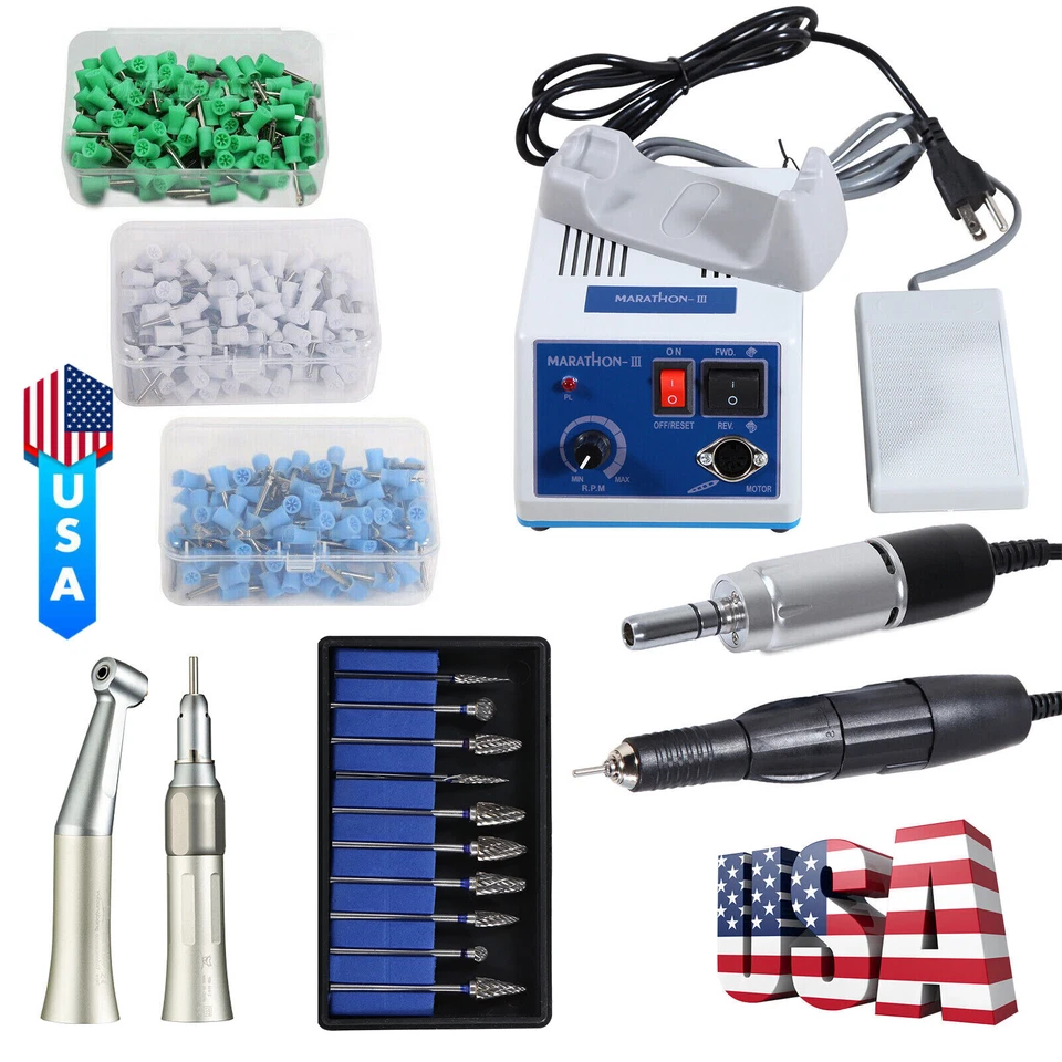 Dental Lab MARATHON -III MICROMOTOR Electric 35000 RPM Handpiece Polishing /Burs - Image 1 of 1