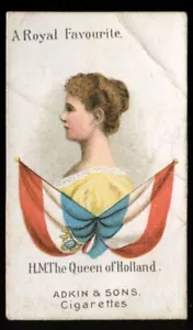 Tobacco Card, Adkin, A ROYAL FAVOURITE, 1900, HM The Queen of Holland - Picture 1 of 2