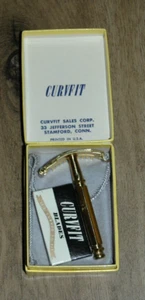 Vintage Gold Plated CURVFIT Women's Ladies Safety Razor Set Blades Box Unused - Picture 1 of 9
