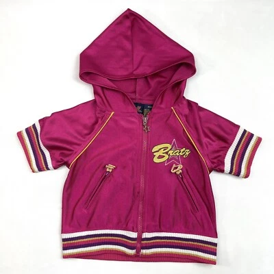 Chaqueta Bratz Cremallera Manga Corta Con Capucha Magenta/Rosa Niñas Talla XS 4/5 Rara Foto 1 de 4