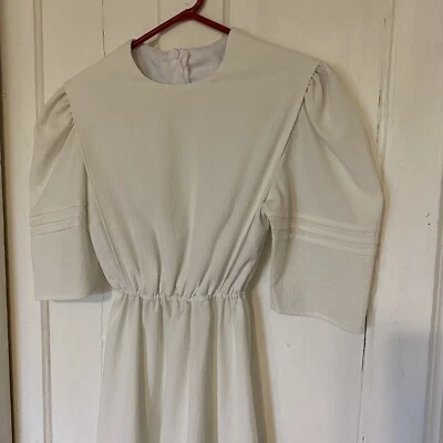"Vestido con Capa Amish Menonita Juvenil 36"" Busto/18-26"" Cintura Elástica Modesta Cremallera Blanco" Foto 1 de 4