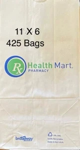 Bag LOT HEALTH MART Prescription RX BAGS 385 5X10” & 425 ~ 11X6” New Open Box - Picture 1 of 3