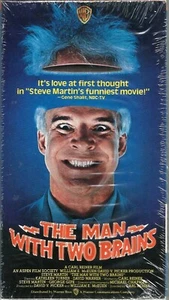 The Man With Two Brains VHS 1986 Steve Martin Kathleen Turner David Warner VTG R - Picture 1 of 3