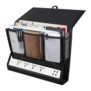 Bedside Caddy Hanging Bed Organizer Storage Bag Pocket with Power Strip Holde... - Picture 1 of 7