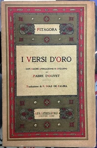 (Esoterismo) Pitaora - I VERSI D'ORO - Laterza 1931 - Imagen 1 de 1