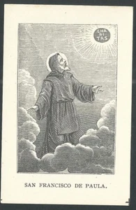 Tarjeta Santa Antigua de San Francisco de Paula imagen piadosa santino andachtsbild - Imagen 1 de 1