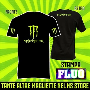MAGLIETTA T-SHIRT MONSTER BIKE BICI MTB UOMO DONNA IDEA REGALO-STAMPA FLUO - Foto 1 di 1