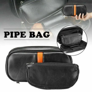 Estuche portátil de cuero para pipa para fumar tabaco bolsa para 2 pipas y bolsa para tabaco - Imagen 1 de 11