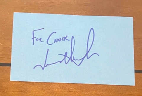 Jason Alexander signed index card Cover