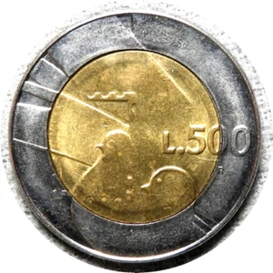 elf San Marino 500 Lire 1990 Bi-Metallic - Picture 1 of 2