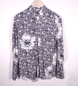 J Crew Shirt Mens Size M Blue White Slim Fit Floral Organic Cotton Long Sleeve - Picture 1 of 9