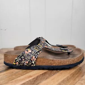 Birkenstock Gizeh Sydney Watercolor Flower BF Vegan Sandals Slide 38 US 7 Womens - Picture 1 of 9