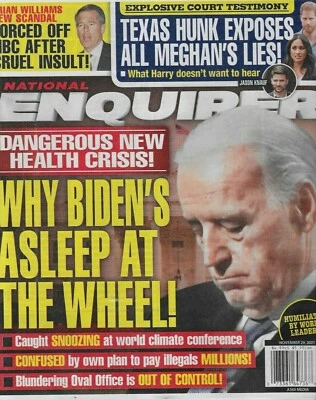 National Enquirer Magazine Joe Biden Meghan Markle Prince Harry Brian Williams Foto 1 de 4