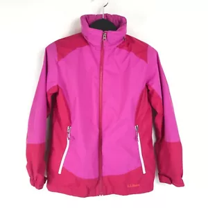 L.L. Bean Wildcat Parka Shell Ragazza Grande 14-16 Rosa Full Zip Impermeabile - Foto 1 di 19