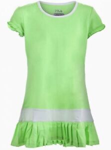 FILA Kiddie Couture Lime Green White Stripe S/S Tennis Dress NEW Girls M 8 / 10
