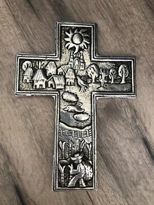 VTG Cast Aluminum Cross Crucifix A La Cart Church In The Village Wall Decor #25 - Picture 1 of 5