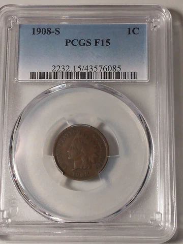 1908 S Indian Head Cent  PCGS Cover