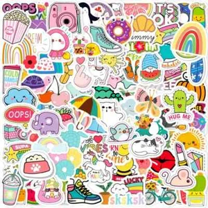 100pc Fun & Cute Sticker Pack Lot Laptop, Phone Case, Scrapbook, Journal Supply - Picture 1 of 3