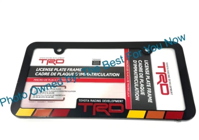 Toyota TRD Retro Flag Metal License Plate Frame BEST GIFT TACOMA TUNDRA OFF ROAD - Image 1 of 3