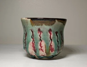 Wheel Thrown Green And Randy's Red Glazed Cup - Picture 1 of 6